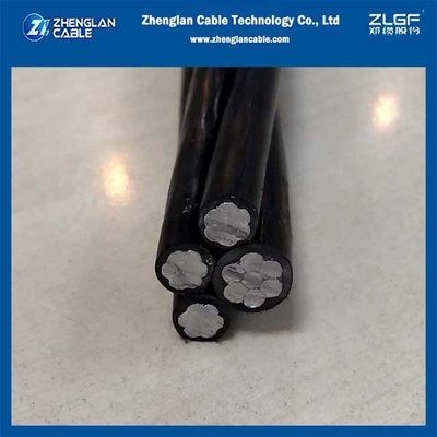Quadruplex AAC/XLPE 4x4/0AWG Overhead Insulated Cable Aerial Bunched Cable