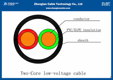 0.6/1KV 2 Cores Unarmoured LV Power Cable IEC 60228 （AL/CU/PVC/XLPE）Nominal Section：2*1.5~2*240mm²