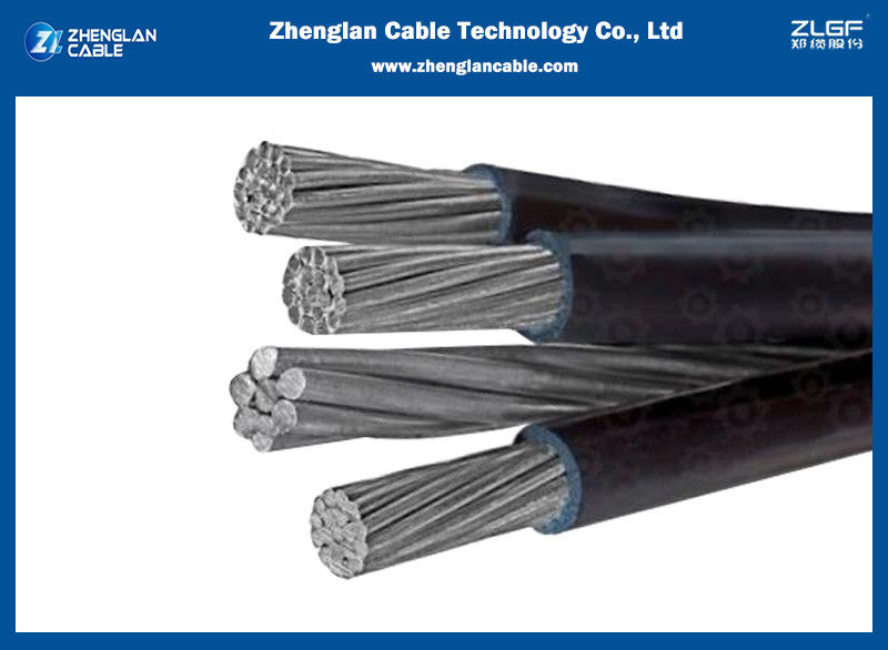 0.6/1KV Quadruplex Aerial Bundled Cable With Bare Messenger Conductor 3x25+1x25sqmm IEC605021