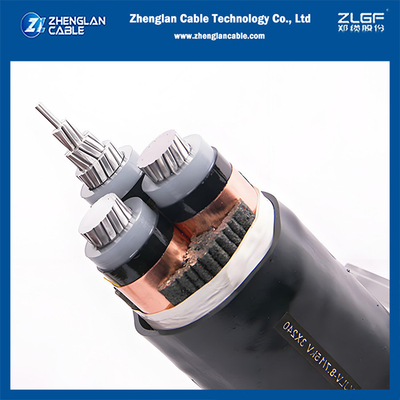 8.7/15KV 3x240mm2 AL/SC/XLPE/SC/CTS/PVC Underground Cable Power Cable Unarmored IEC60502-2