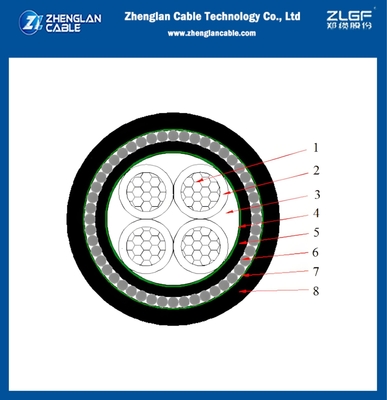 Undergroud Aluminum Cable Low Voltage 0.6/1kv Xlpe Insulation With Steel Wire Armour 4x70mm2 AL/XLPE/PVC/SWA/PVC