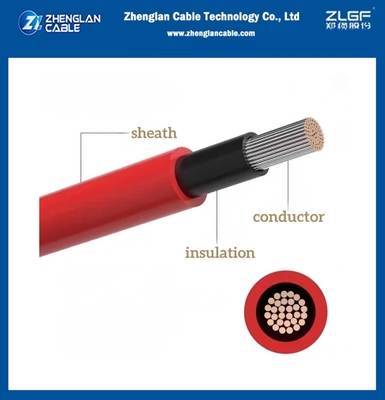 Solar Cable DC1.5KV Tinnd Copper/xlpo/xlpo 1x6mm2 Black & Red Photovoltaic Solar Cable  H1Z2Z2-K