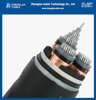8.7/15kv 3 core medium voltage Power cable copper tape shield steel tape armored 3x300mm2 IEC 60502-2
