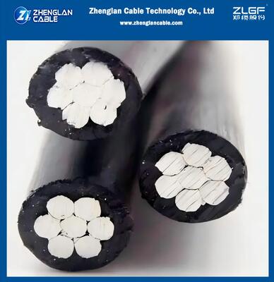 Aerial Bundle Cable Triplex Cable 0.6/1kv AAC/XLPE+AAAC/XLPE 2x2AWG+2AWG ICEA S-76-474-2004