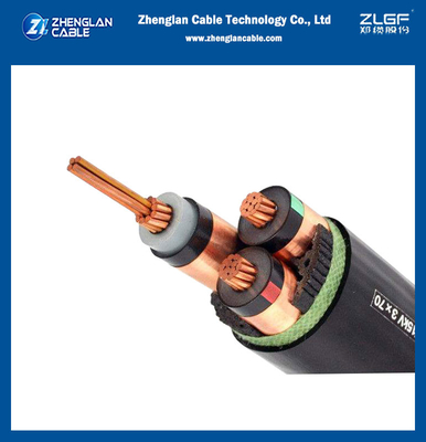 3 Core Underground Medium Voltage Power Cables Unarmored LSZH Sheath