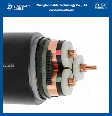 18/30(36)KV 19/33(36)KV 70sqmm Three Cores Armoured Power Cable Al or Cu Conductor